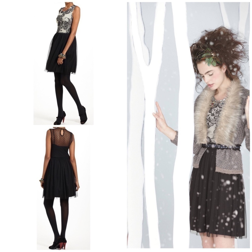 EUC Weston Wear Sable Flocked Lace Tulle Dress M​​​​​​​
